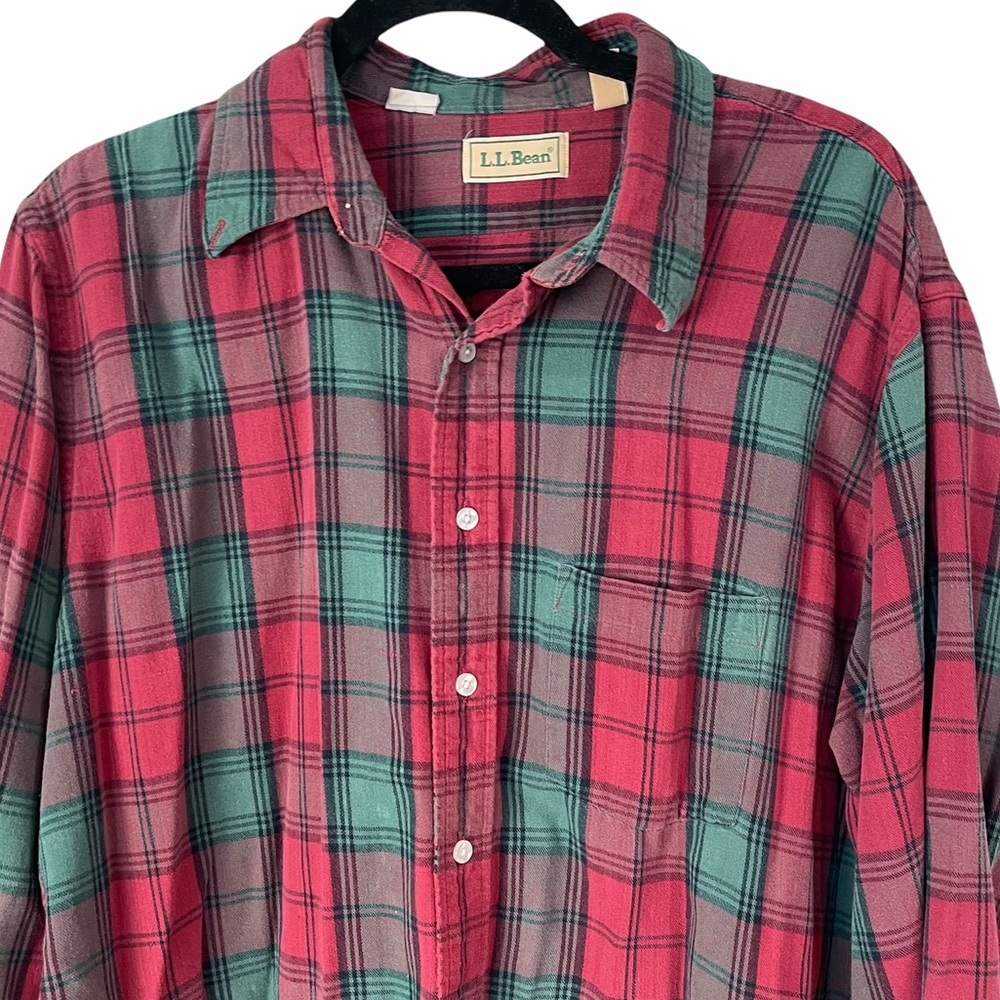 Vintage L.L. BEAN Plaid Button Down Shirt XL Tall